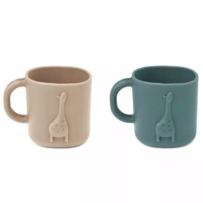Liewood Chaves Cup 2-Pack, Dark Sandy/Whale Blue